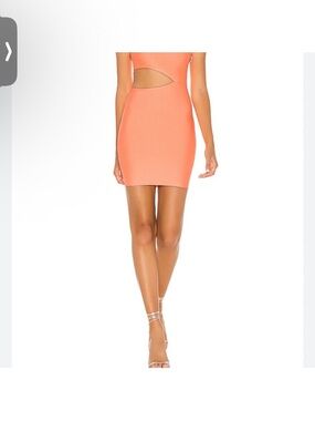 superdown Size Small Coral Cutout Bodycon Mini Dress Bandage